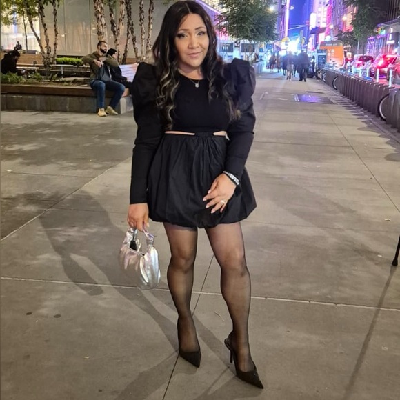 Zara Black Cut-Out Long Sleeve Dress size small - Picture 2 of 6